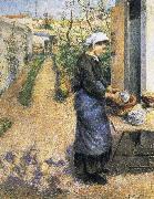 Camille Pissarro Dish washing woman oil painting artist